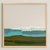 "Abstract Seascape #1" - Art Print in turquoise blue by Caryn Owen - Framed