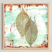 "Cast Shadow" - Art Print in mint green by Debra Pruskowski - Framed