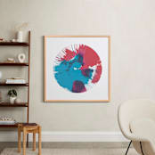 "Abstract Spin Art in Rocket Pop" - Art Print in Rocket Pop by Lauren Webster - In a Room