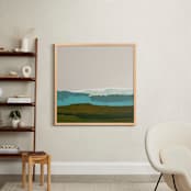 "Abstract Seascape #1" - Art Print in turquoise blue by Caryn Owen - In a Room