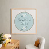 "Embroidery Name" - Personalized Art Print in Sky by Carolyn Kach - In a Room