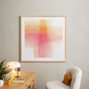 "Hello Sunrise" - Art Print in rosy golden by Debra Pruskowski - In a Room