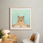 "Bear - let's read" - Art Print in aqua by Someday Designs - In a Room