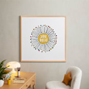 "Shine Bright Sunburst" - Art Print in Sunny Yellow by Kate Ross - In a Room