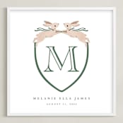 "Bunny Crest: Custom Print" - Custom Print in Evergreen by Vivian Yiwing - Framed