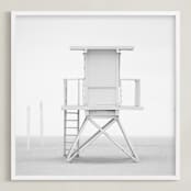 "Iconic Lifeguard tower" - Art Print in Neutral Grey by Kate Houlihan Photography - Framed