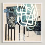 "Daily Contemplation 4" - Art Print in Turquoise by Cordula Kagemann - Framed