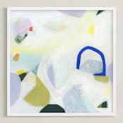 "Delicate Layers" - Art Print in Green Ivory by Eunmee Studio - Framed