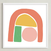 "Undercover Shapes" - Art Print in Sherbert by Betsy Siber - Framed