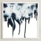 "Ink Patch" - Art Print in ink blue by Michelle Waldie - Framed