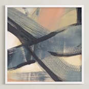 "Get Closer To Neutral Series 1" - Art Print in Beige and Tan by Angela Simeone - Framed