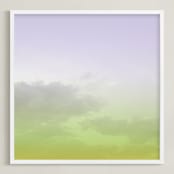 "Brooklyn Sky III" - Art Print in Chartreuse Green by Nature Inspired - Framed