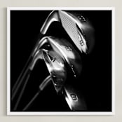 "Tee Time 3 (Black & White Edition)" - Art Print in Black & White by Shannon Howard - Framed