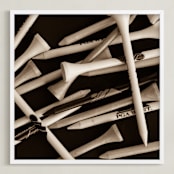 "Tee Time 2 (Warm Sepia Edition)" - Art Print in Warm Sepia by Shannon Howard - Framed