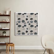 "Dalmatian Dots" - Art Print in Neutrals by Melissa Marcarelli - In a Room