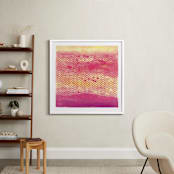 "Village Sunset" - Art Print in Bold Magenta by Kate Ross - In a Room