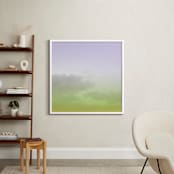 "Brooklyn Sky III" - Art Print in Chartreuse Green by Nature Inspired - In a Room