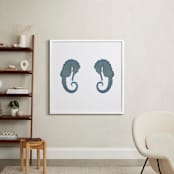 "Seahorse Duet" - Art Print in blue by raven erebus - In a Room