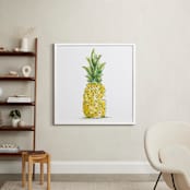 "Painted Pineapple" - Art Print in Pineapple Yellow by Kirby Lee Smith - In a Room