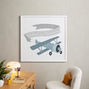 "Vintage Airplane" - Personalized Art Print in Mist by Jessie Steury - In a Room