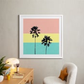 "Palm Tree Silhouette" - Art Print in sunshine by Cass Loh - In a Room