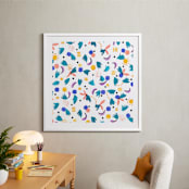 "Geometric plants" - Art Print in White by FERNANDA MARTINEZ - In a Room