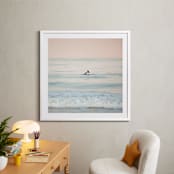 "Waving Good Morning" - Art Print in Ocean Blue by Shannon Howard - In a Room