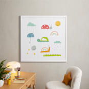 "Backyard Friends" - Art Print in Grass Green by studio aliQue - In a Room
