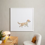 "out for a walk" - Art Print in Sandy Brown by Inkblot Paper - In a Room