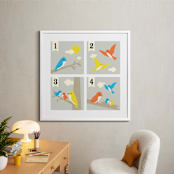 "Bird Count" - Art Print in Bluebird by Tara Lilly Studio - In a Room