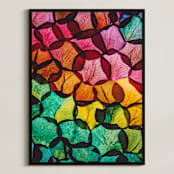 "Rainbow Rose Petals" - Art Print in Rose Petals by Elena Kulikova - Framed