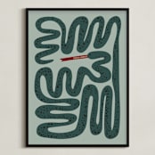 "Squiggly Snake" - Personalized Art Print in Cactus by Jenna Holcomb - Framed