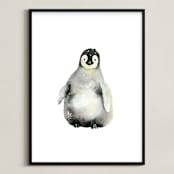 "A Shy Hello" - Art Print in white by Jean Choe Art and Design - Framed