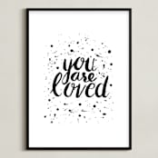 "You Are Loved" - Art Print in Black by Joanne James - Framed