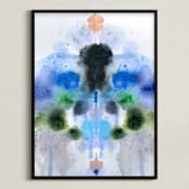"Your Soul Is An Ocean" - Art Print in blue ocean by Lauren Packard - Framed