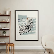 "Waterfall Assemblage" - Art Print in Waterfall Blue by Bethania Lima - In a Room