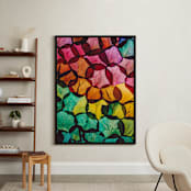 "Rainbow Rose Petals" - Art Print in Rose Petals by Elena Kulikova - In a Room
