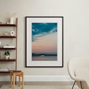 "Lake Lights" - Art Print in Lake Blue by Beth Scott Design - In a Room