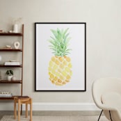 "Pineapple Festa" - Art Print in Citrus by Rochelle Renee - In a Room