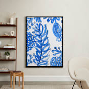 "floral" - Art Print in Vintage Blue by CAROLINA LEONI - In a Room