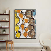 "Circle Strands" - Art Print in Orange Juice by Deborah Velasquez - In a Room