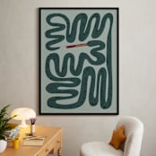 "Squiggly Snake" - Personalized Art Print in Cactus by Jenna Holcomb - In a Room