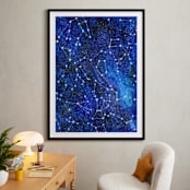 "Constellations" - Art Print in Deep blue by Alexandra Dzh - In a Room