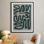 "Squiggly Snake" - Art Print in Cactus by Jenna Holcomb - In a Room