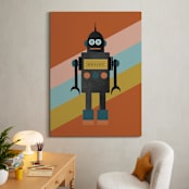 "Retro Robot" - Personalized Art Print in Pumpkin by Morgan Kendall - In a Room