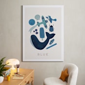 "Ten Blue Things" - Art Print in Blue by Ana Peake - In a Room