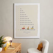 "The Counting Ocean" - Personalized Art Print in Indigo by Michelle Enderton - In a Room
