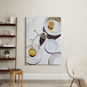 "Flatlay Lemon Study" - Art Print in Bright White by Kinga Subject - In a Room