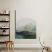"Finding Balance No. 1" - Art Print in Emerald by Karen Kardatzke - In a Room