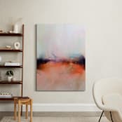 "Abstract Lands Series : Fields 4" - Art Print in Fire Red by Marta Spendowska - In a Room